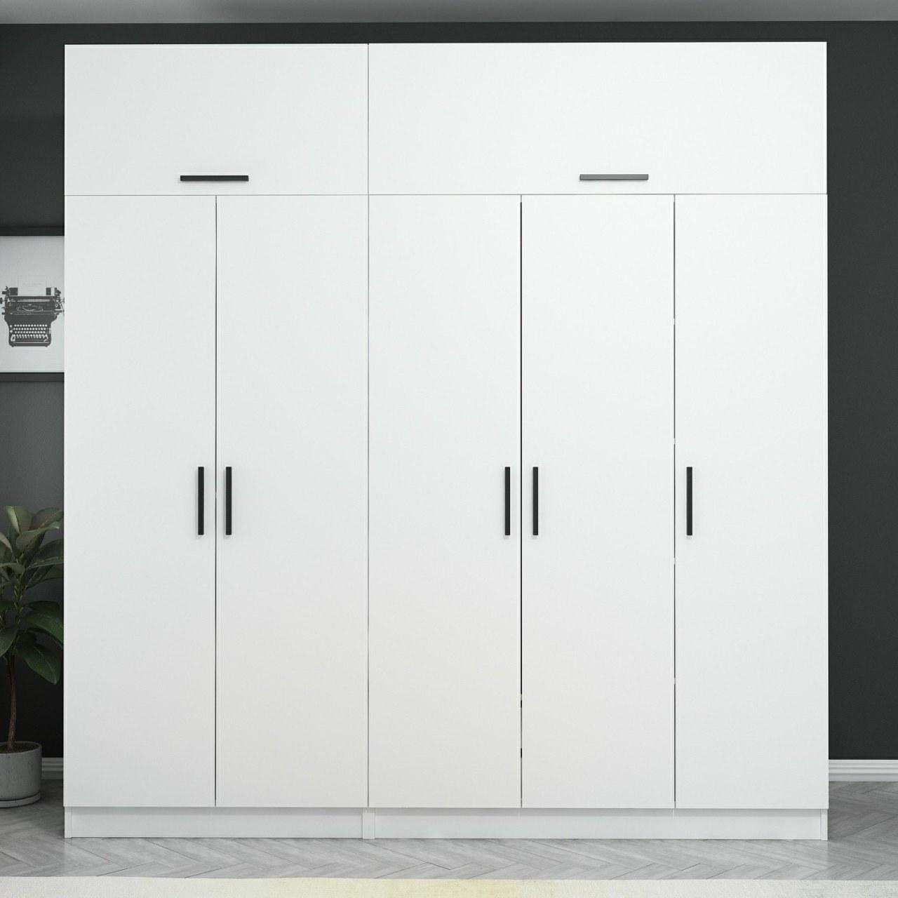 Гардеробер Hanah Home Кејл 225x235x52 см Бела