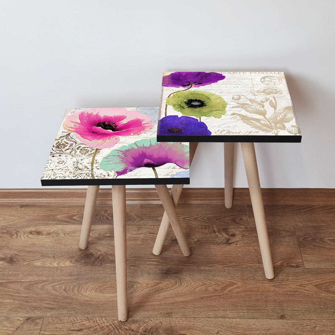 Hanah Home Комплет клуб маси, 2 парчиња, шарени