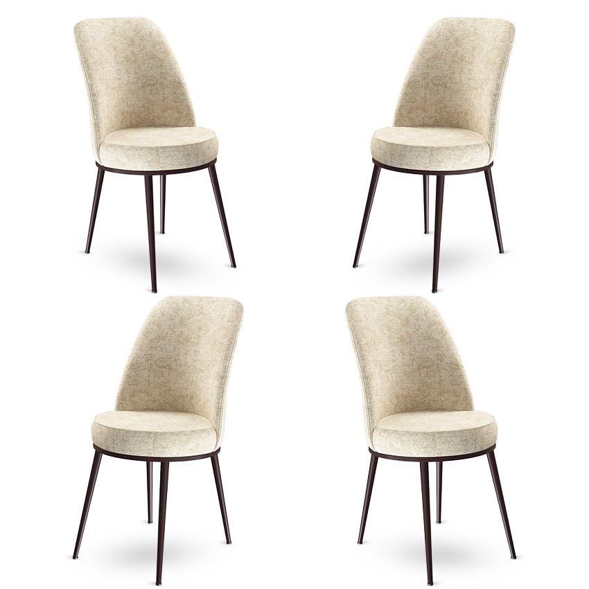 Комплет од 4 трпезариски столчиња Hanah Home Dexa црно-кафеави