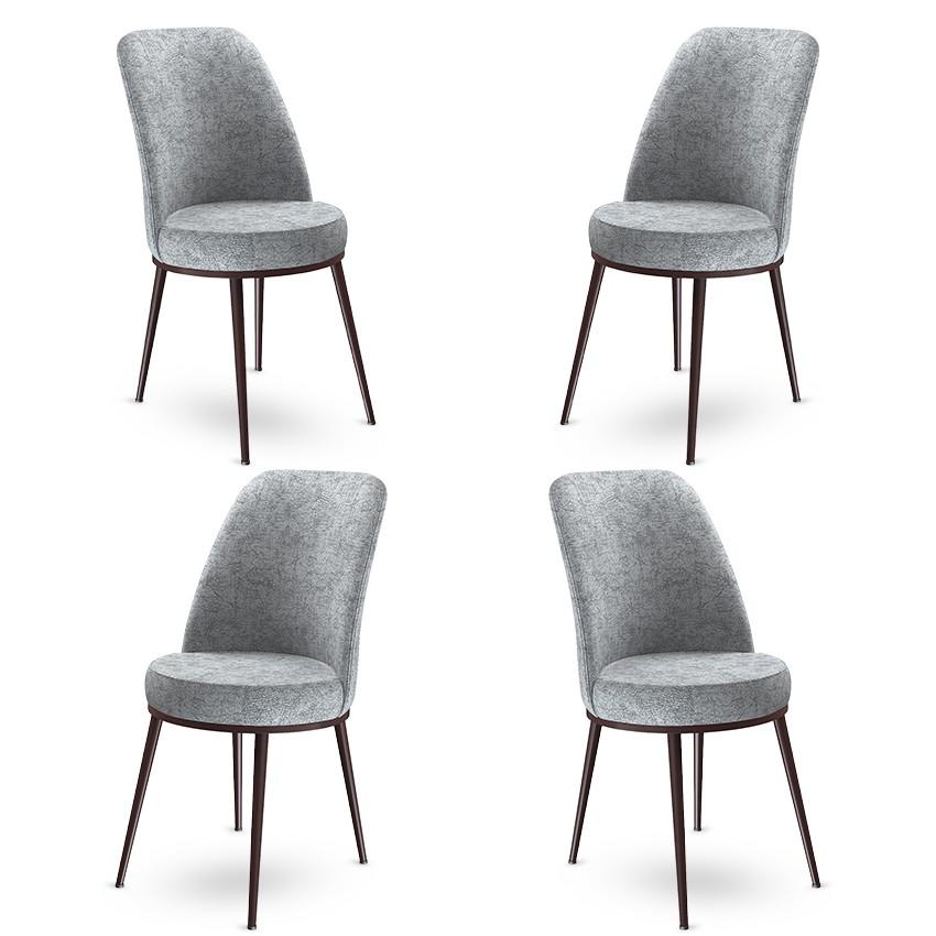 Комплет од 4 трпезариски столчиња Hanah Home Dexa црно-кафеави