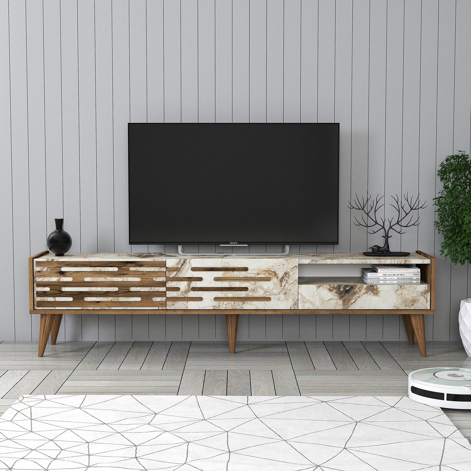 Полица за телевизор Hanah Home Valencia, кафеава