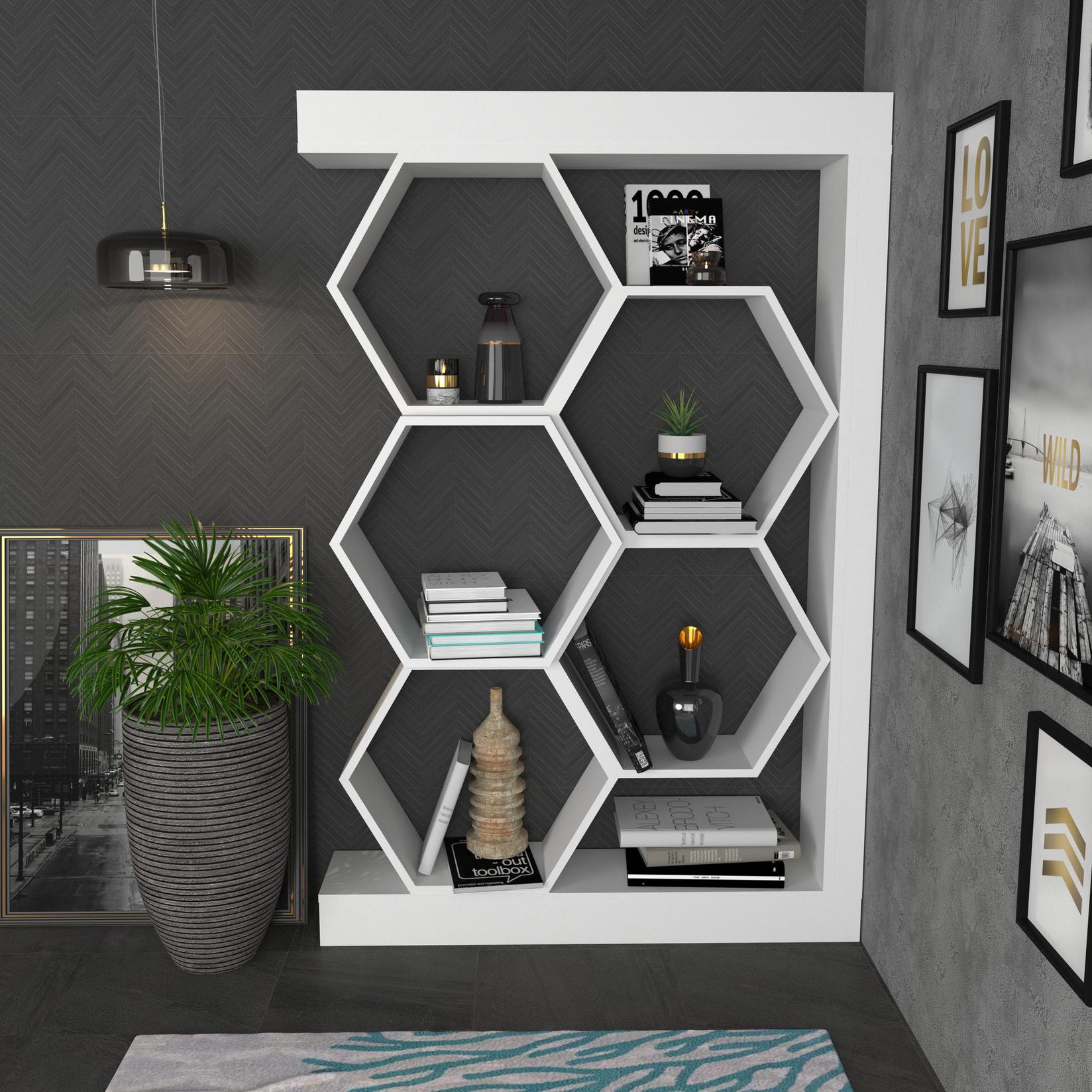 Полица Hanah Home 90x140x24.6 см даб-бела