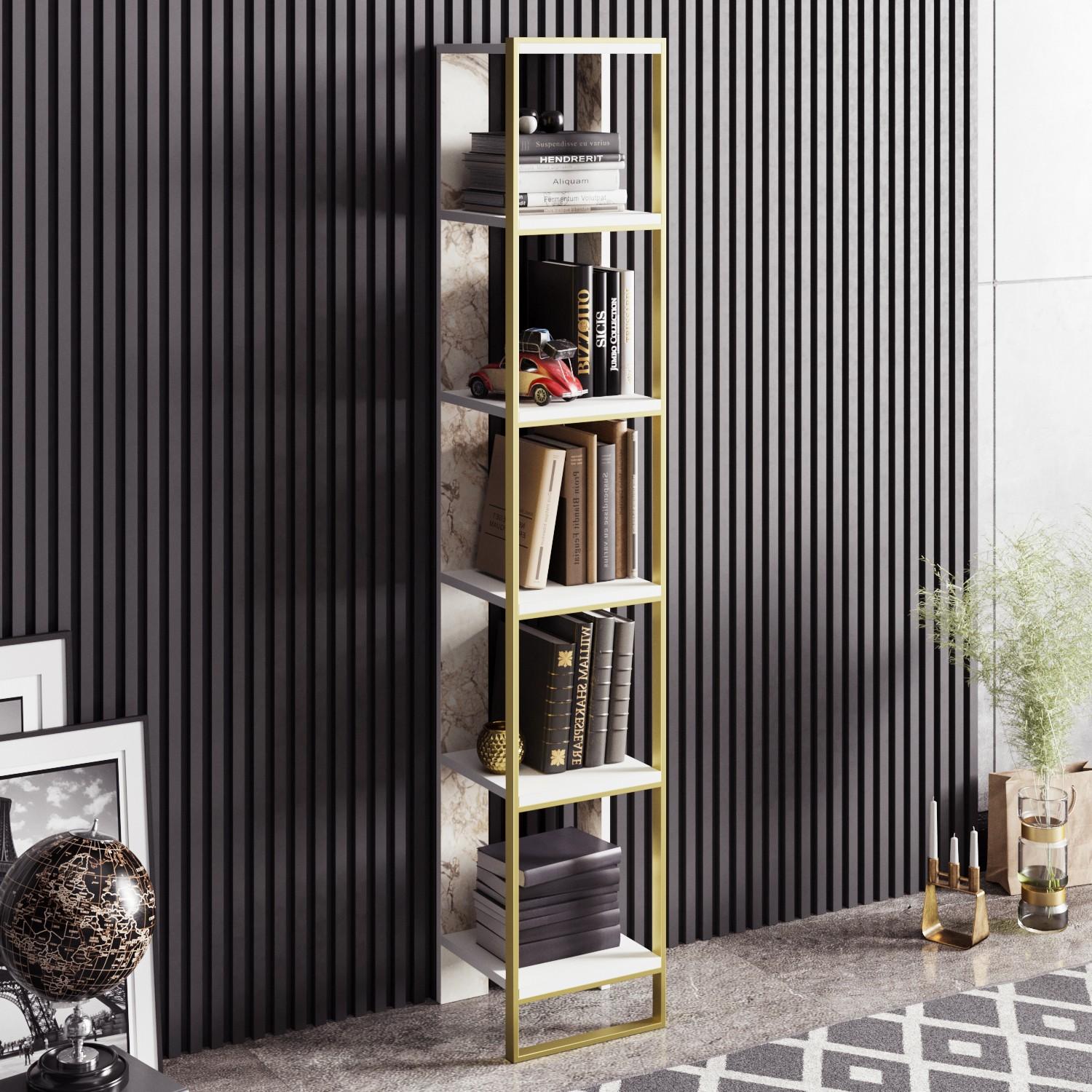 Полица Hanah Home 32,2x178,5x31,3 см Златно-црна