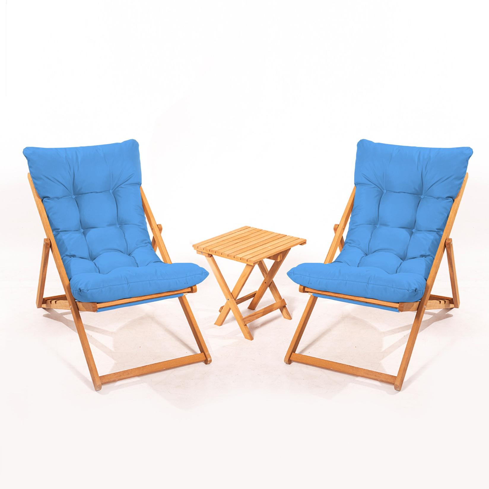 Hanah Home MY005 Комплет градинарски столчиња и масичка за кафе, Сина