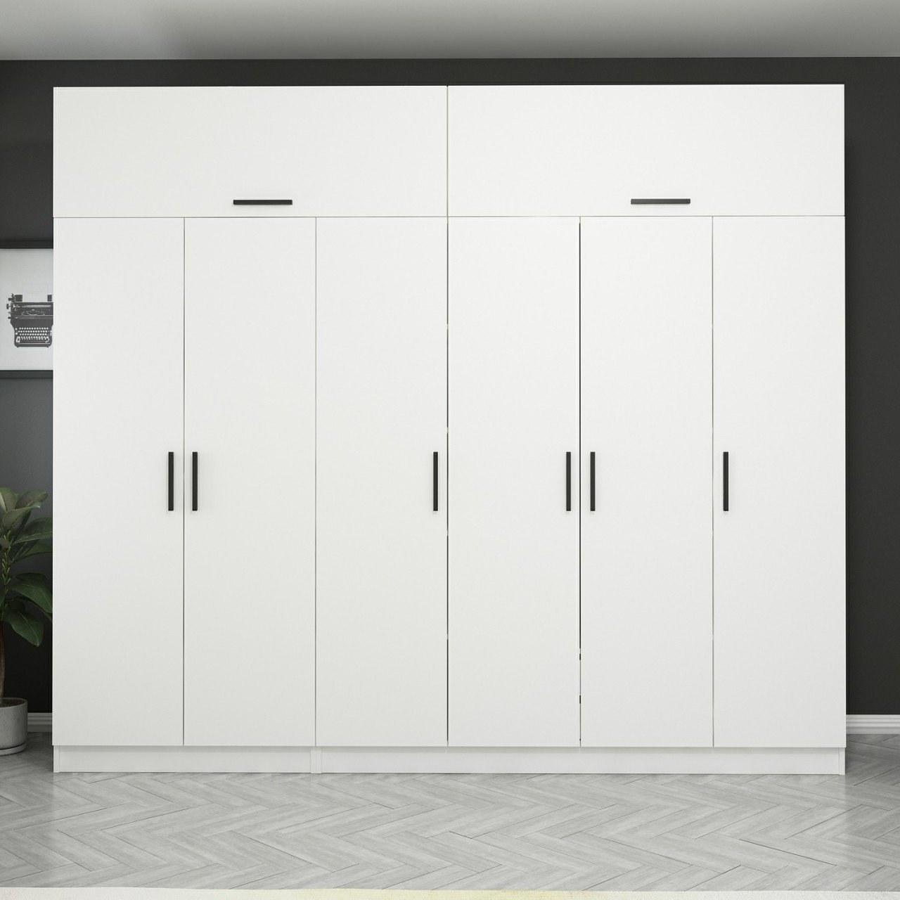 Гардеробер Hanah Home Кејл 270x235x52 см Бела