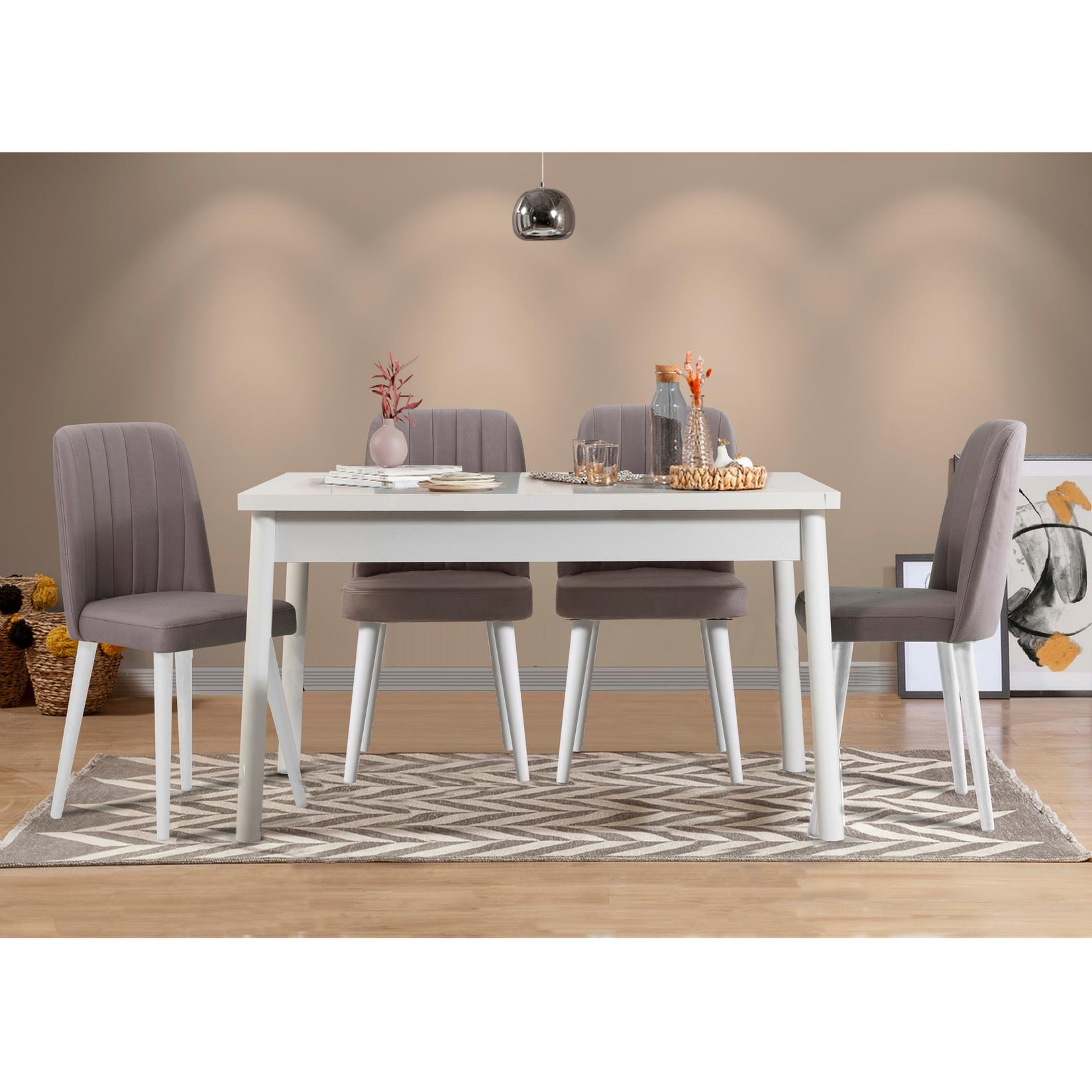 Hanah Home Гарнитура трпезариска маса и 4 трпезариски столчиња Costa Colorful