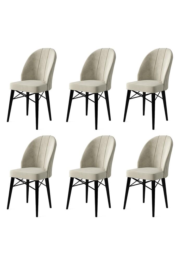 Комплет од 6 трпезариски столчиња Hanah Home, Rhythm Black