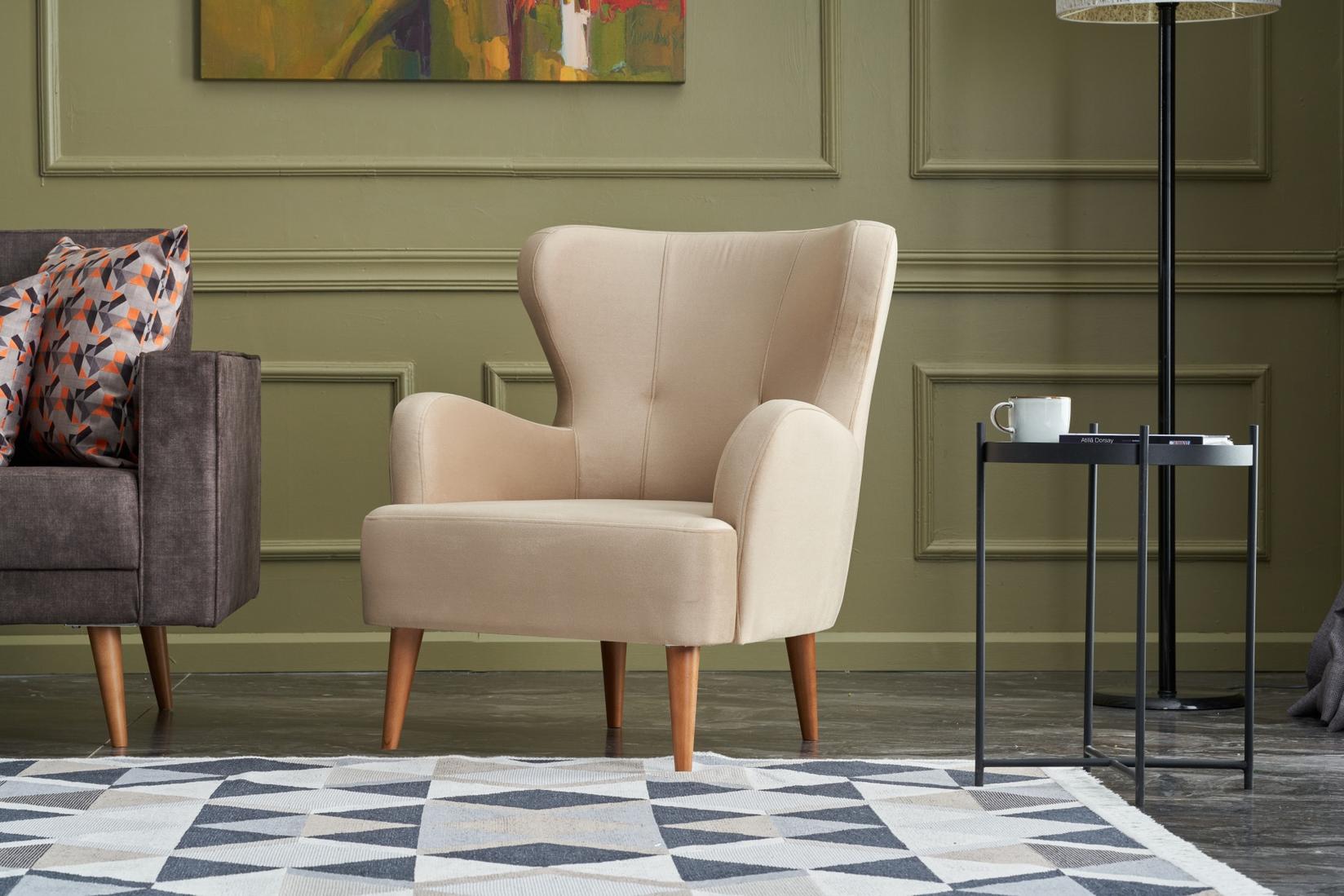 Фотелја Atelier del Sofa Karina Prestij 73x87x80cm Антрацит