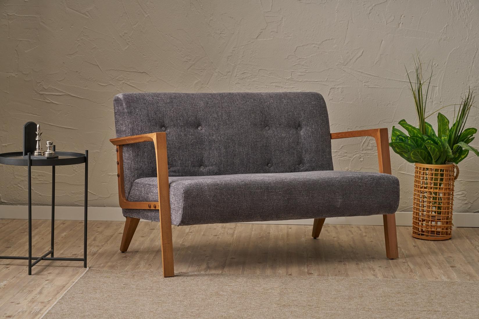 Atelier del Sofa Двосед Кемер 114x80x85cm Антрацит