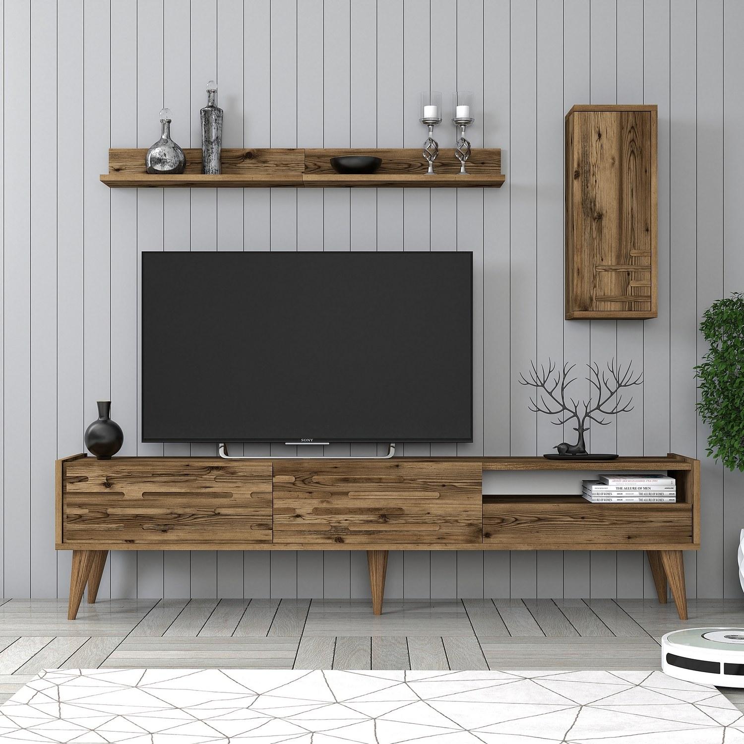 Полица за телевизор Hanah Home Valencia, кафеава