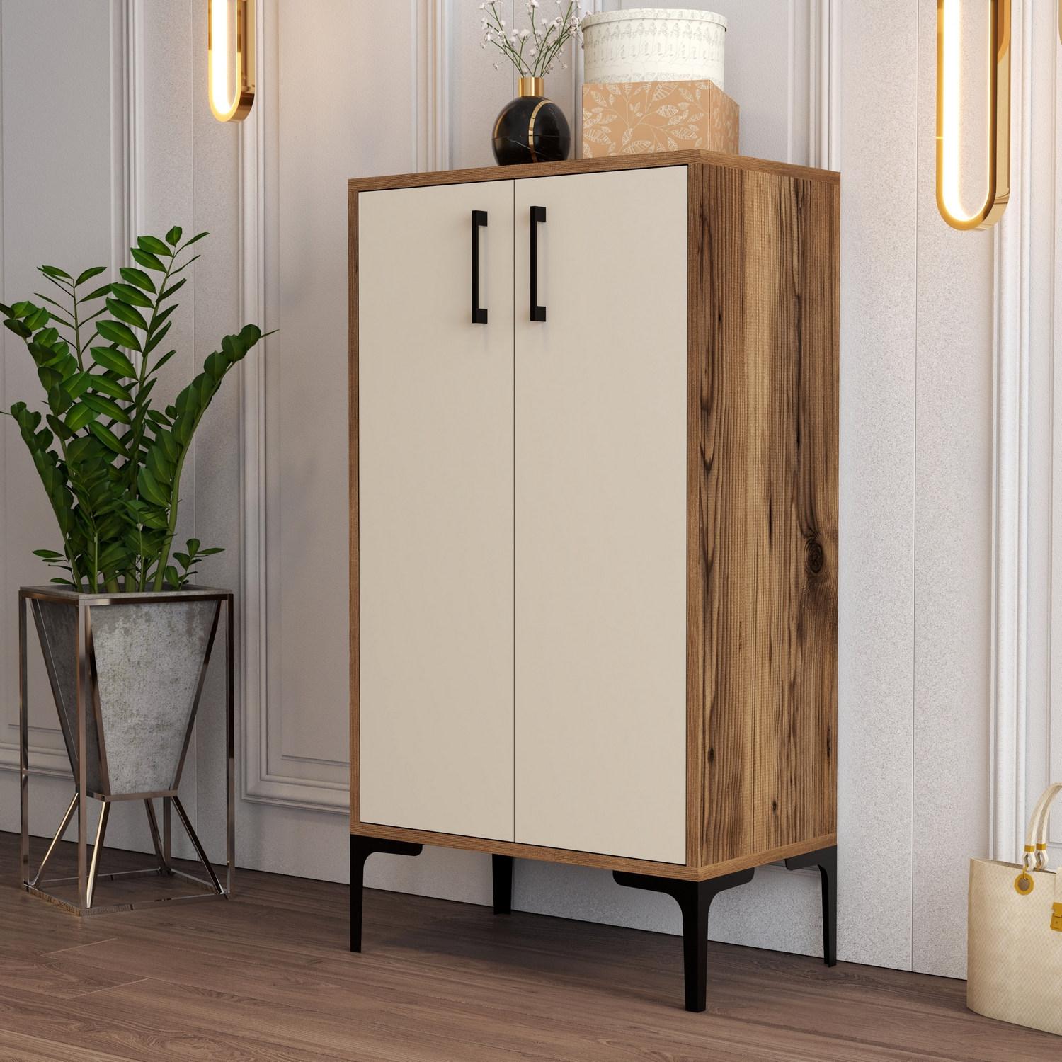 Hanah Home Prague Walnut (845HCT4109) Полица за чевли, кафеава