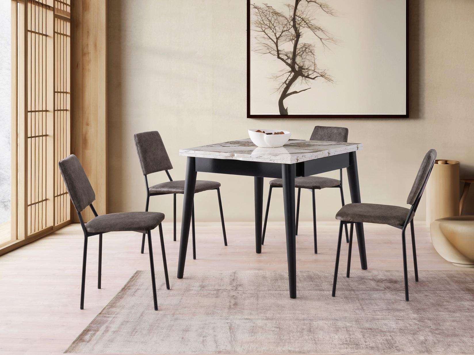 Трпезариска маса Hanah Home Totem 80x75x80cm црна