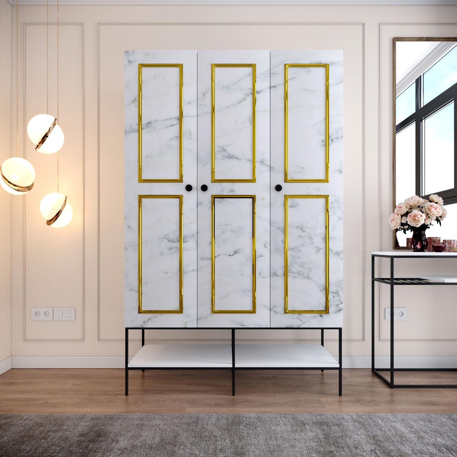 Гардеробер Hanah Home Martin 3 126x200x50cm Бела