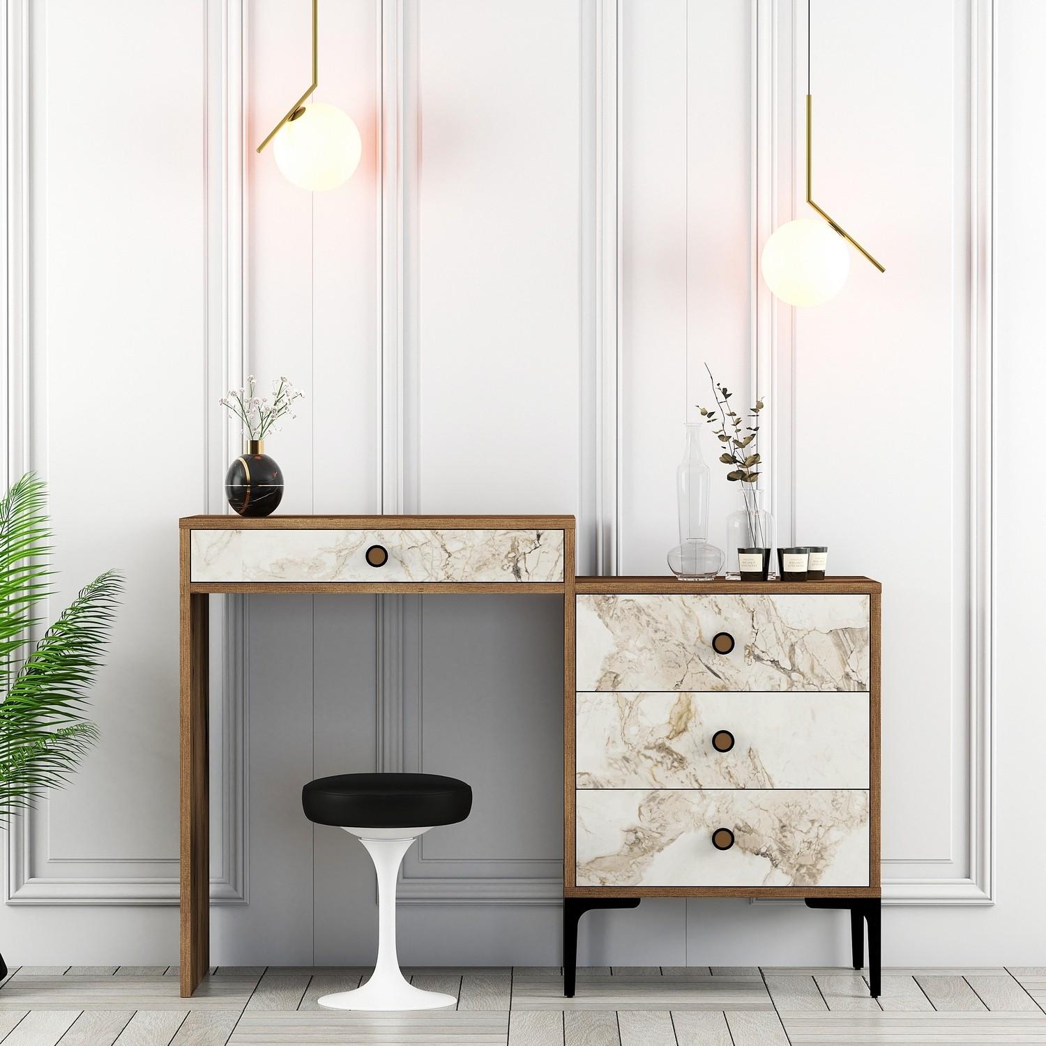 Маса за шминкање Hanah Home 124x84.7x40см орев