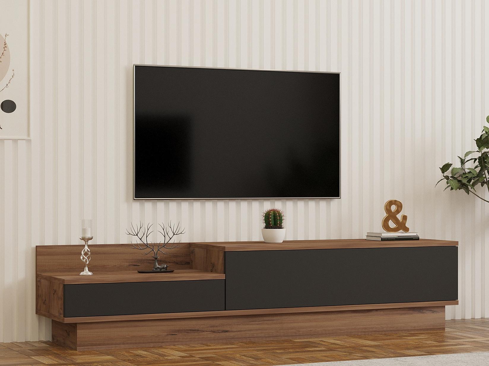Комода за домашен телевизор Hanah Asir беж-антрацит