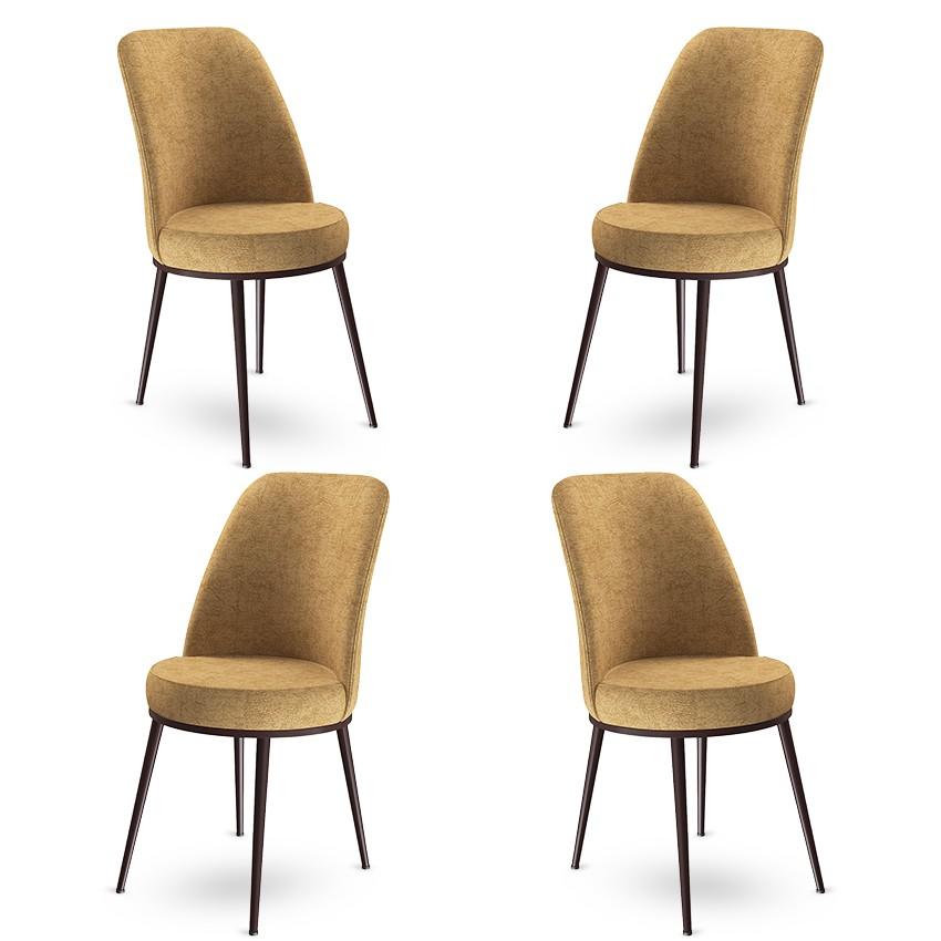 Комплет од 4 трпезариски столчиња Hanah Home Dexa црно-кафеави