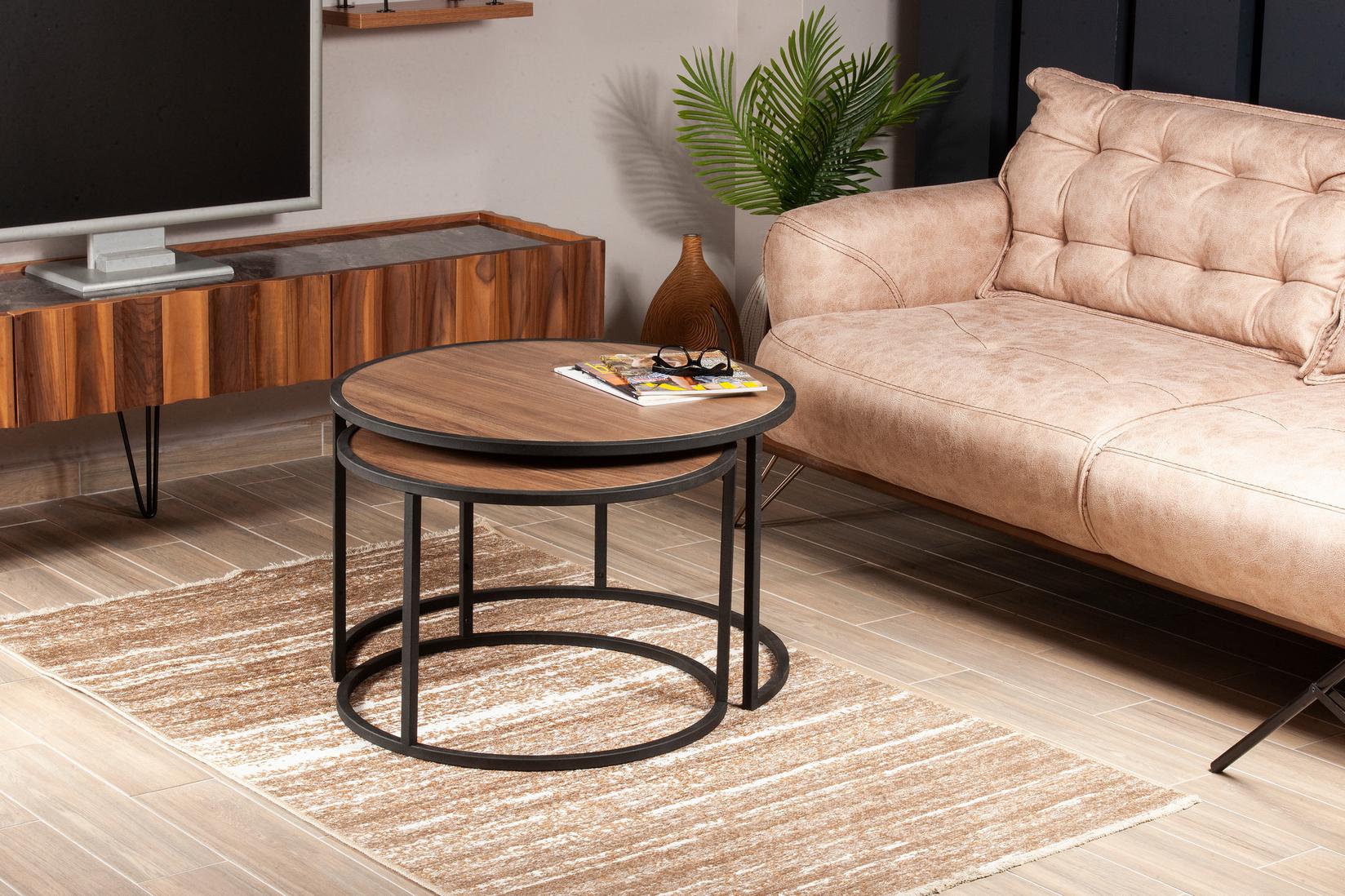 Hanah Home Комплет клуб маси, 2 парчиња Тамбур орев