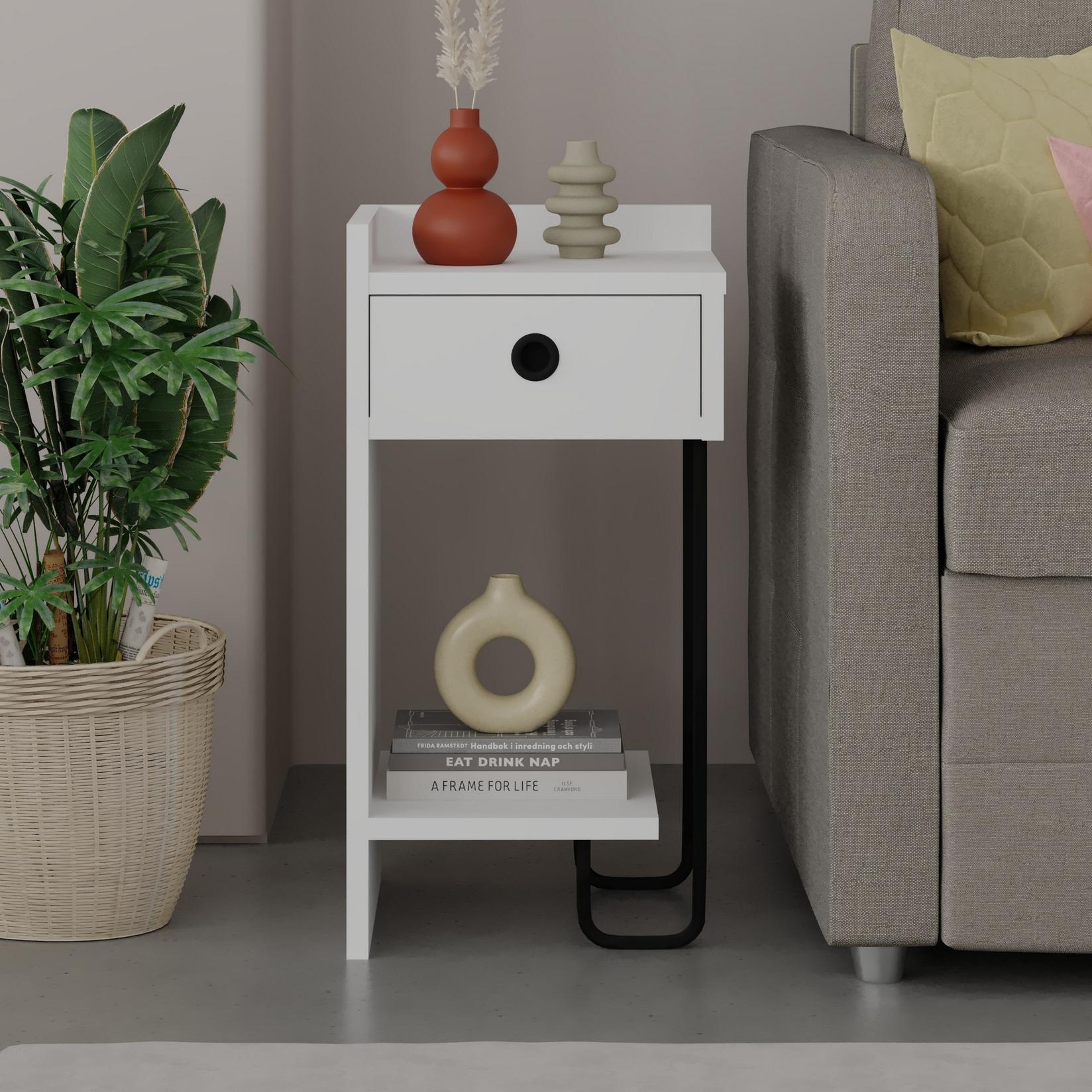 Ноќна масичка Hanah Home Sirius 32x61x30cm кремаста