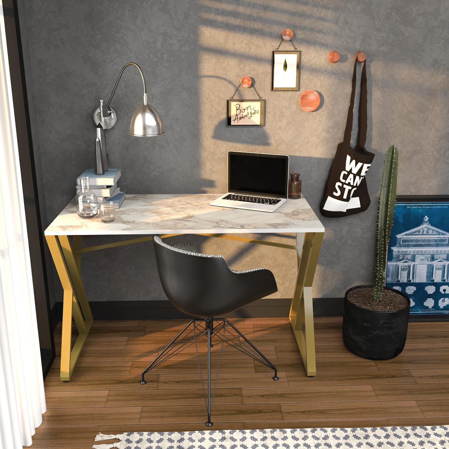 Работна маса Hanah Home 120x75x60 см, црна