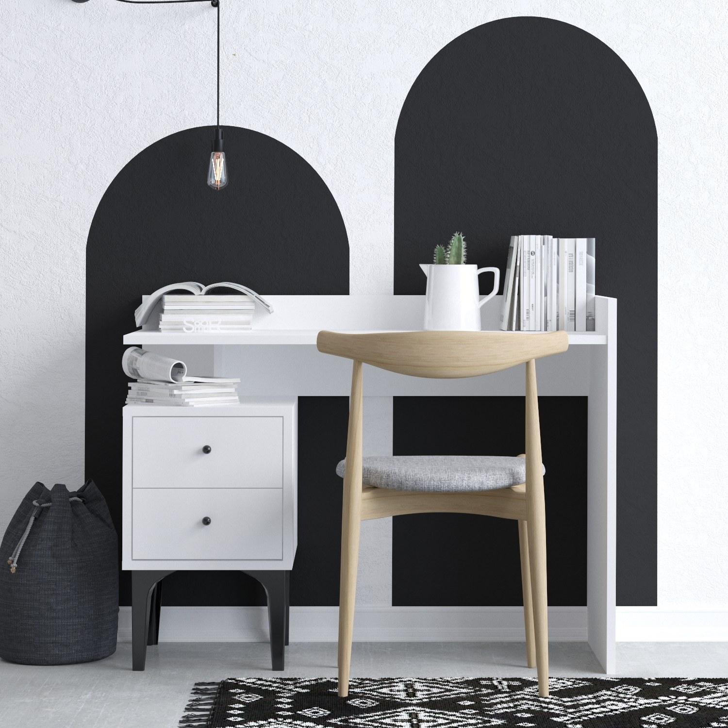 Работна маса Hanah Home 100x80x45cm бела