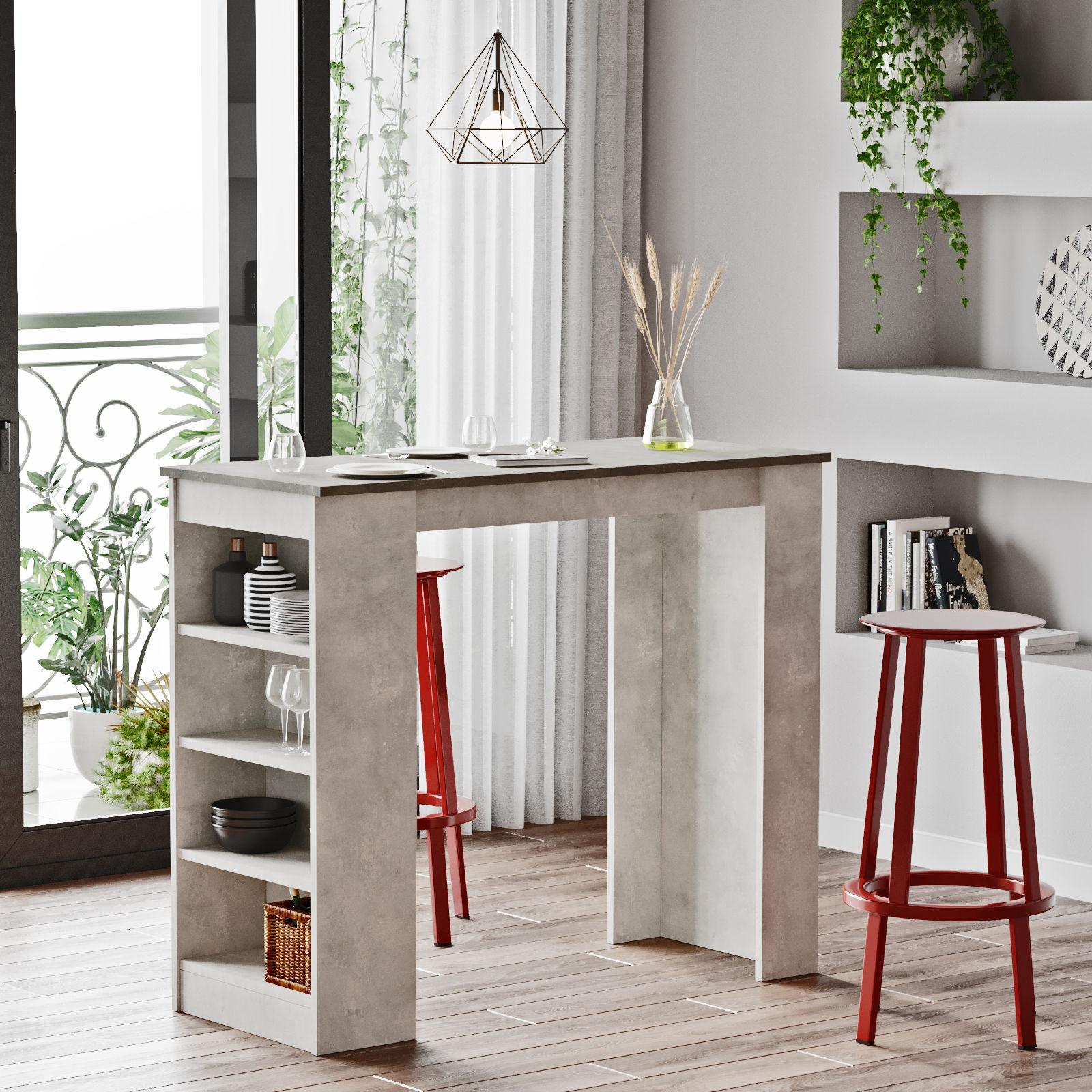 Барска маса Hanah Home 120x101.8x51.6 см Бело-Црна