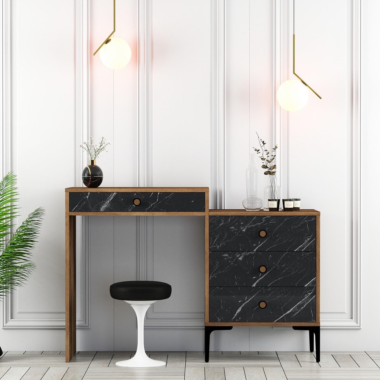 Маса за шминкање Hanah Home 124x84.7x40см орев