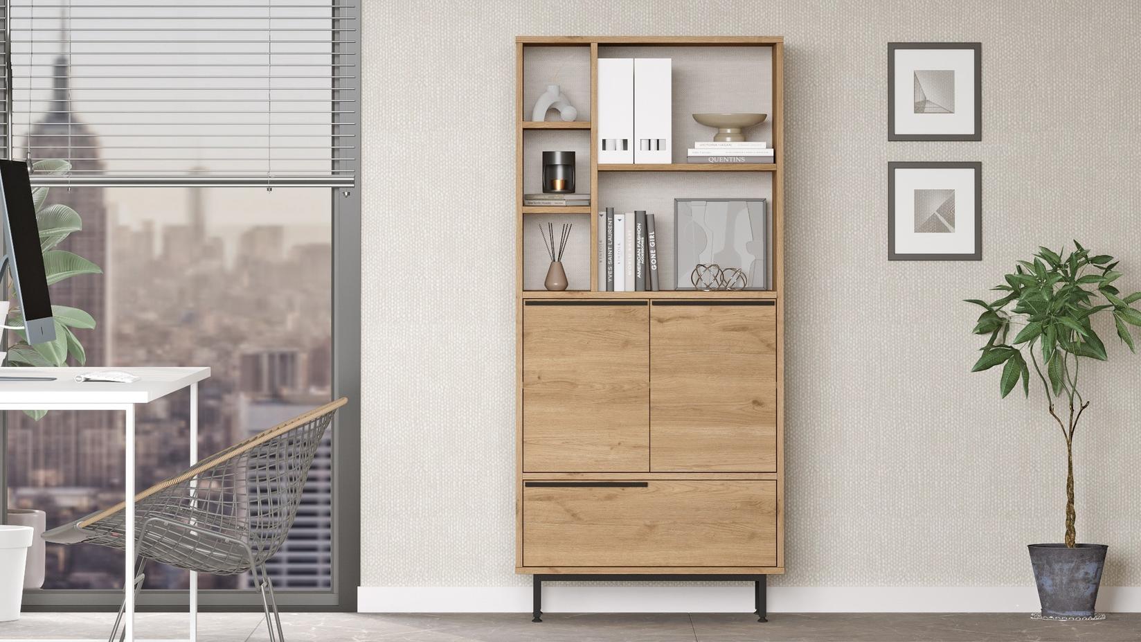 Hanah Home ON9C S шкаф за бања, буково дрво