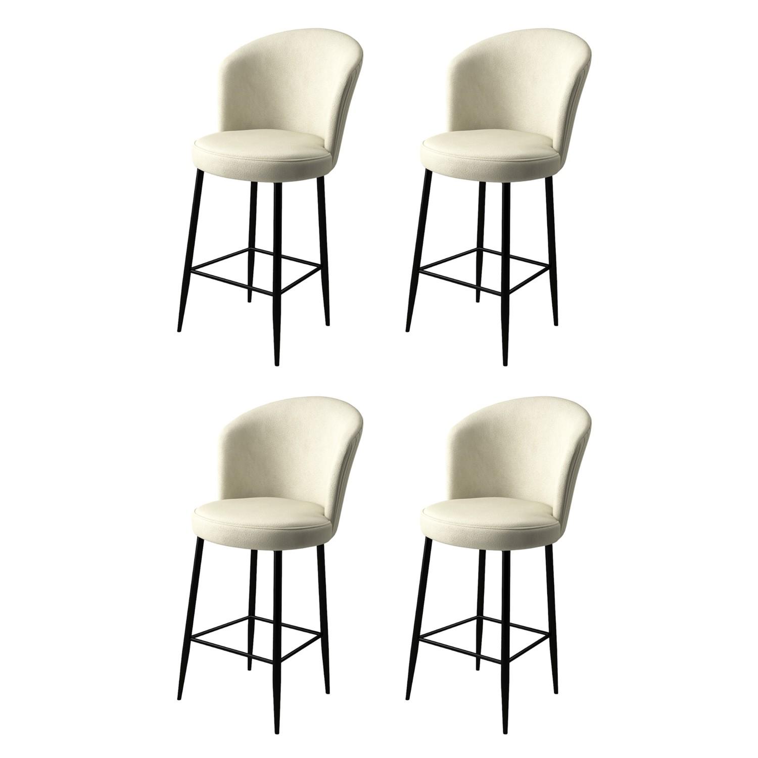 Hanah Home Комплет од 4 барски столчиња Fora Black