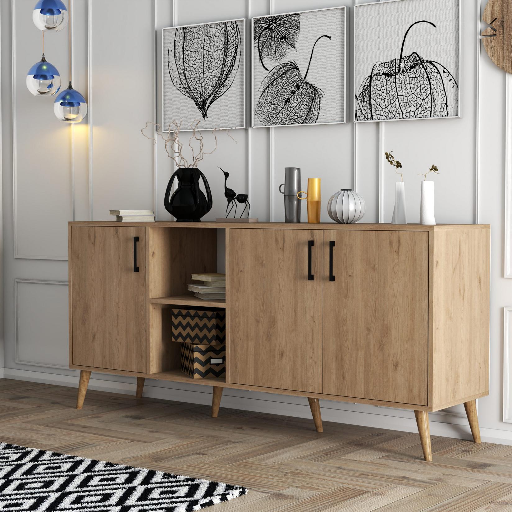 Комода Hanah Home Exxen 180x80x45cm даб-бела