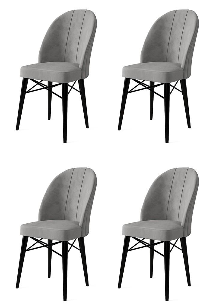 Комплет од 4 трпезариски столчиња Hanah Home Rhythm Cappuccino - црна