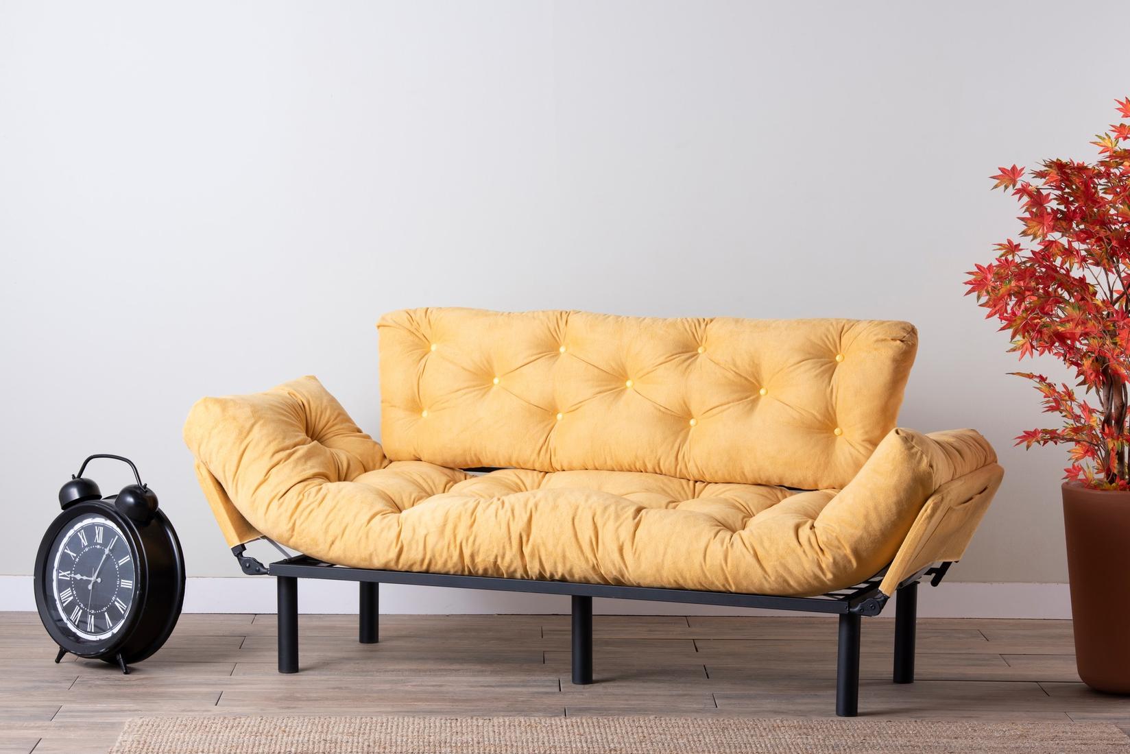 Atelier del Sofa Расклопна гарнитура Nitta 185x85x70cm Црна