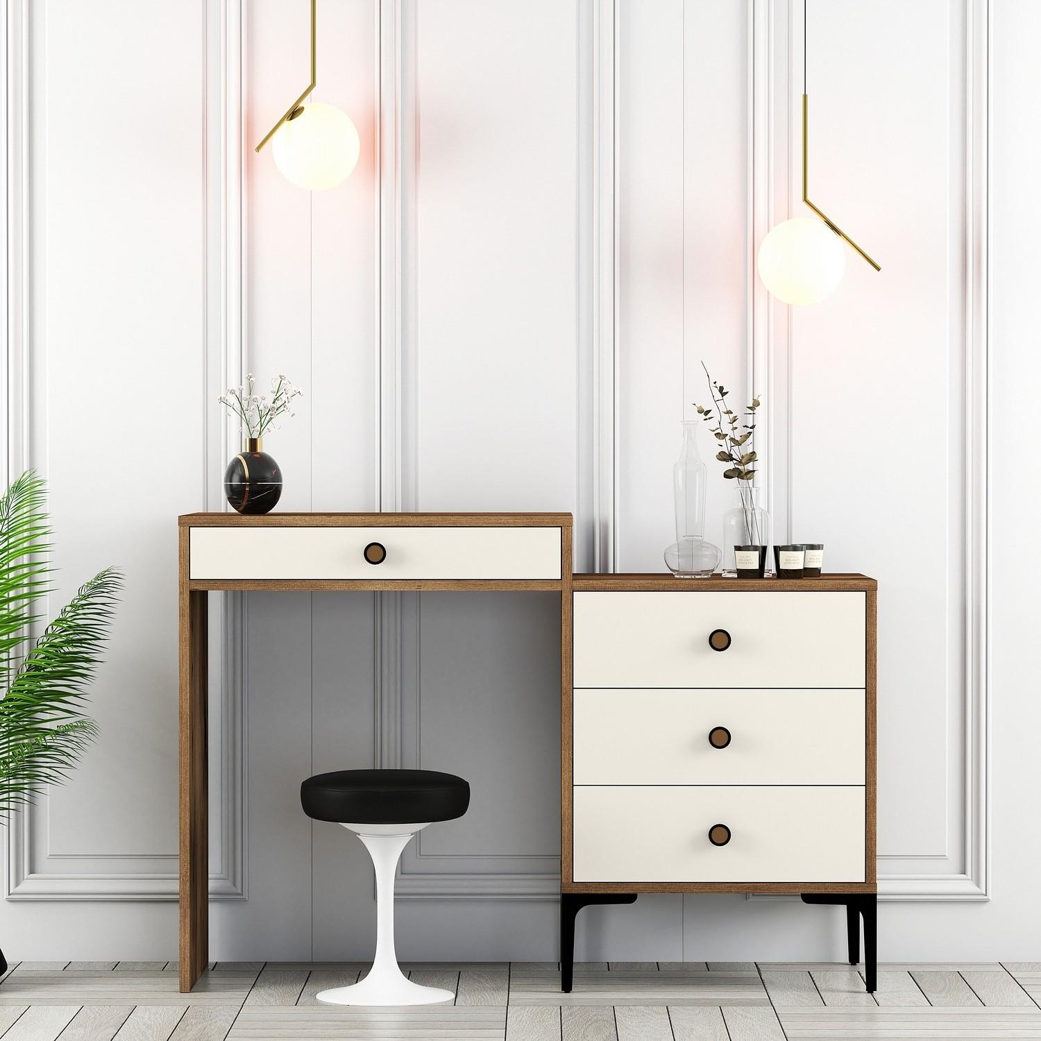 Маса за шминкање Hanah Home 124x84.7x40см орев