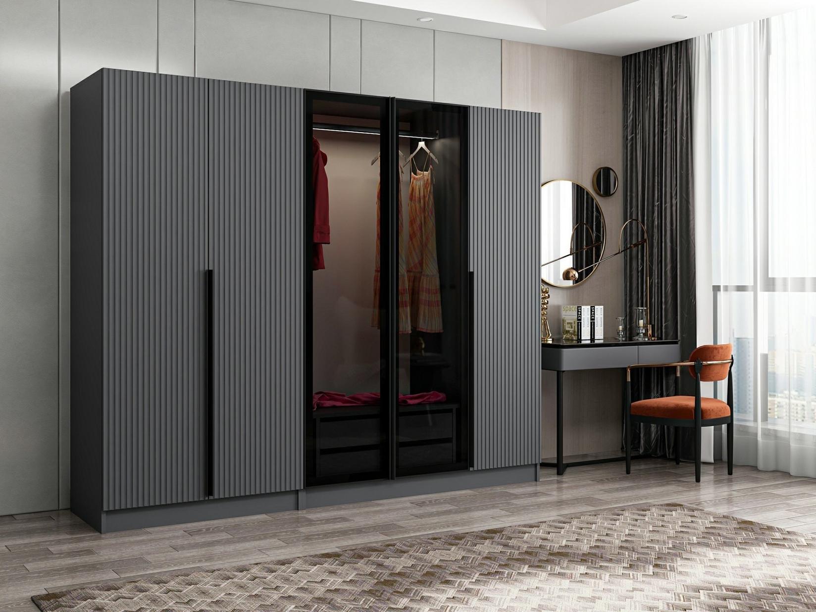 Гардеробер Hanah Home Kale Plus 225x210x52cm Сива