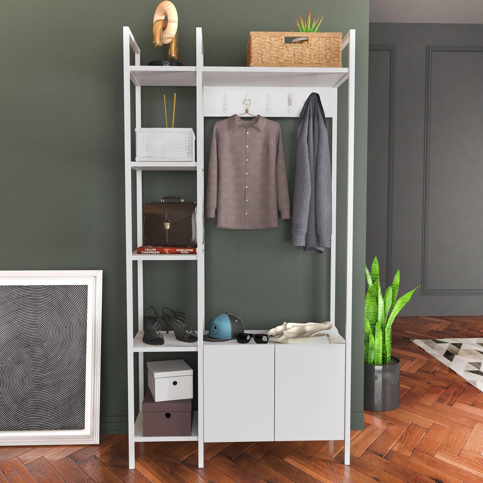 Полица за чевли Hanah Home 90x175x35 см бело-златна