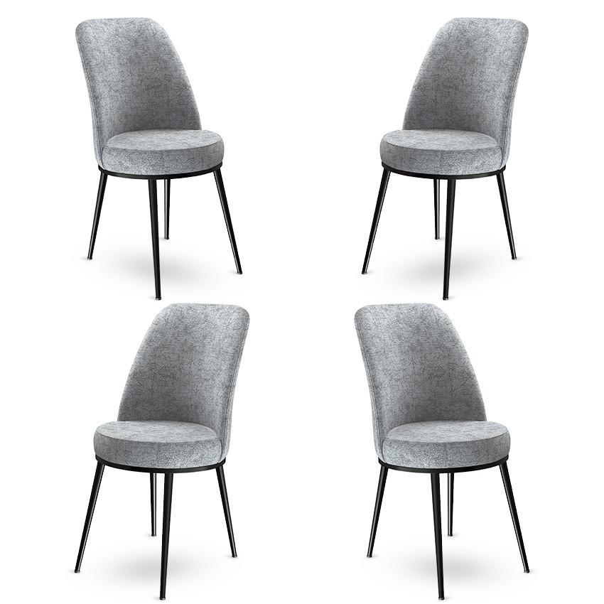 Комплет од 4 трпезариски столчиња Hanah Home Dexa црно-кафеави