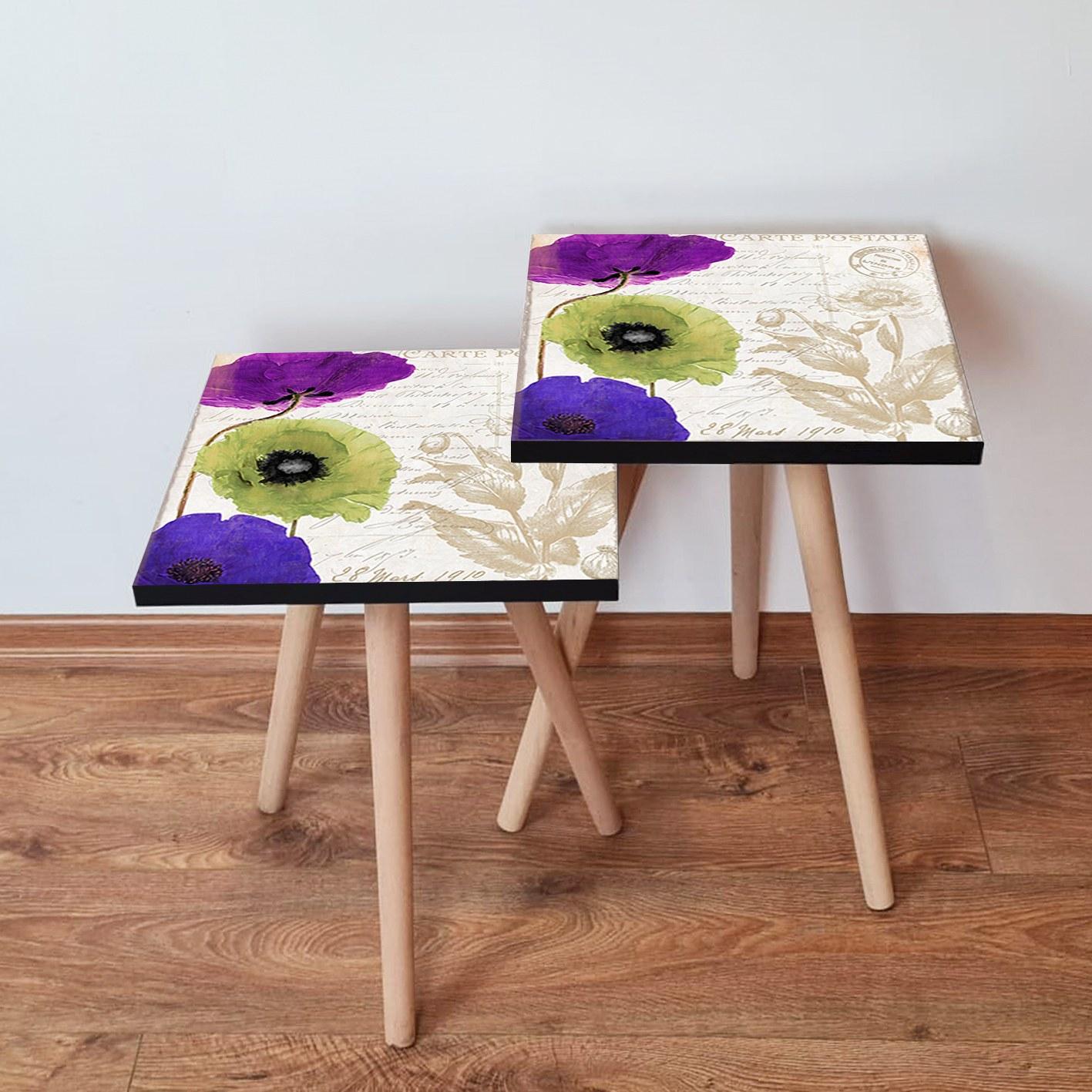 Hanah Home Комплет клуб маси, 2 парчиња, шарени