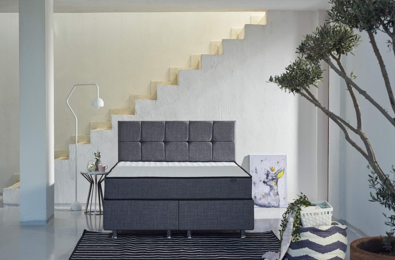 Душек Hanah Home 140x24x190cm бело-сив