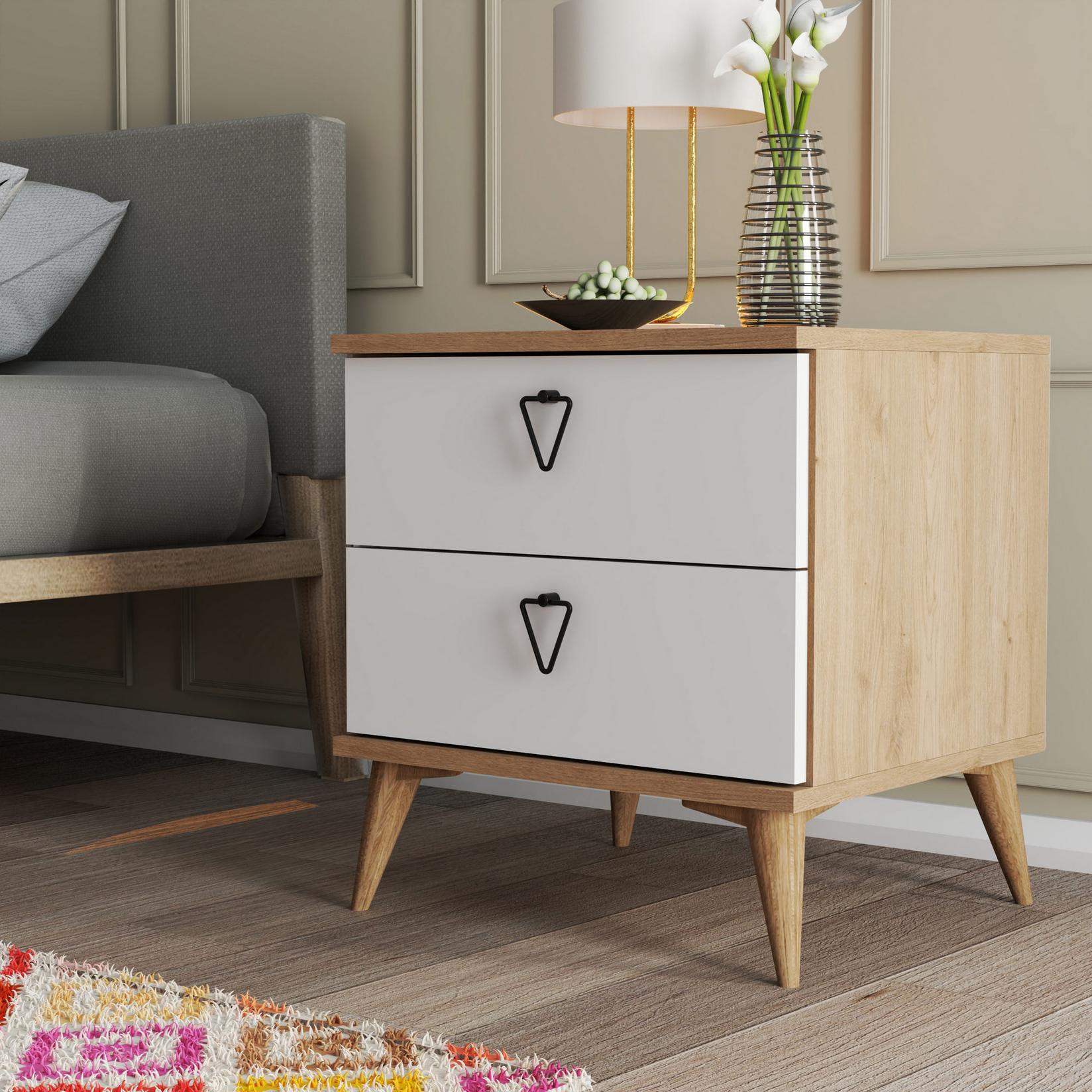 Ноќна масичка Hanah Home VersaCe 52x55.1x45cm бела