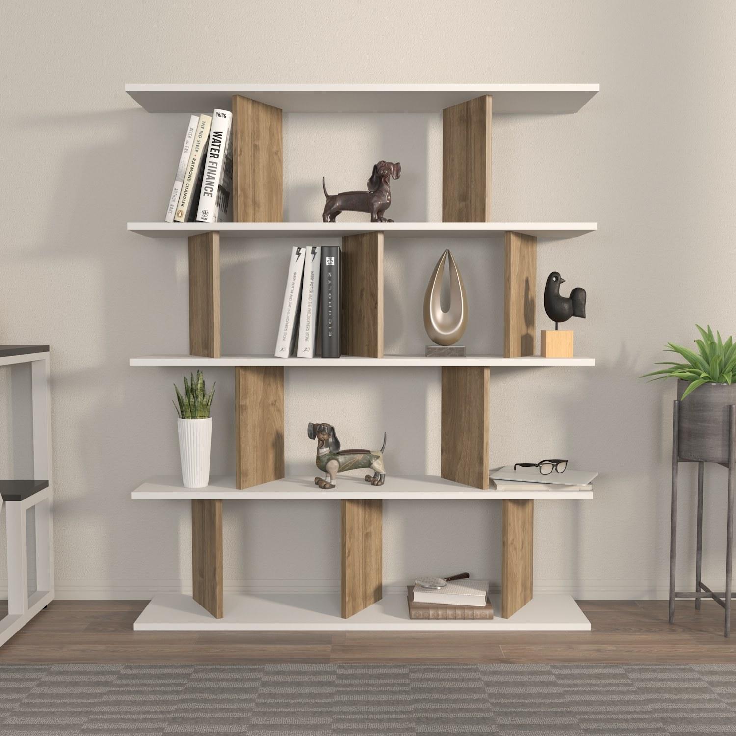 Полица Hanah Home 120x141x24.6 см црна-даб