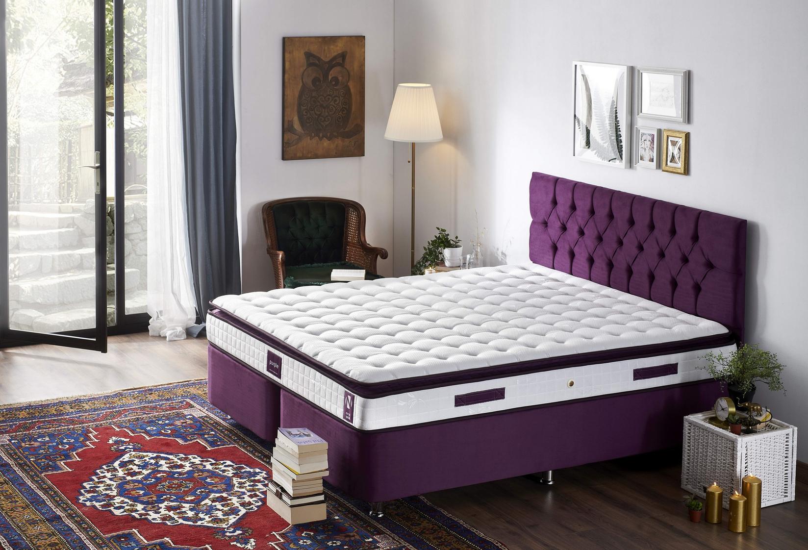Душек Hanah Home 140x25x190cm бело-виолетова