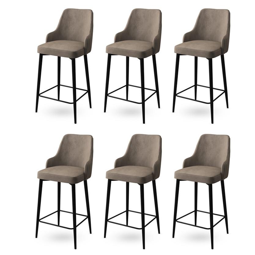 Hanah Home Комплет од 4 барски столчиња Enox Black