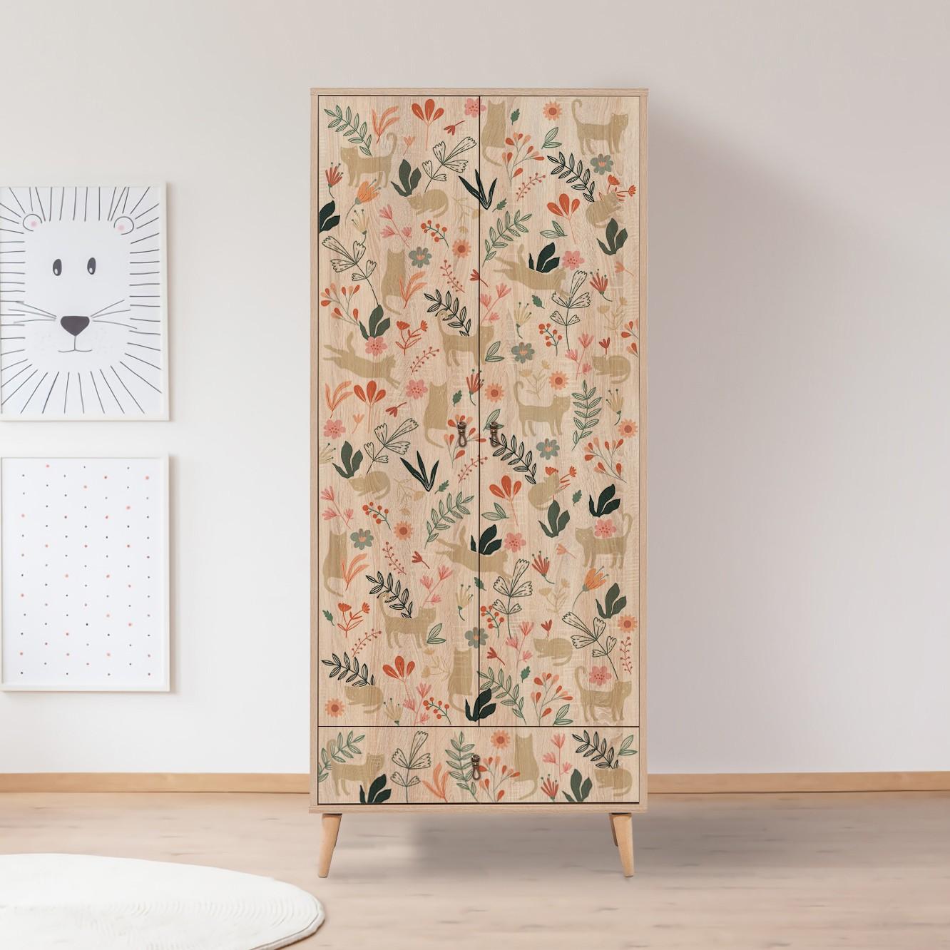 Hanah Home Wardrobe City Wardrobe Cat 80x190x45cm Шарена