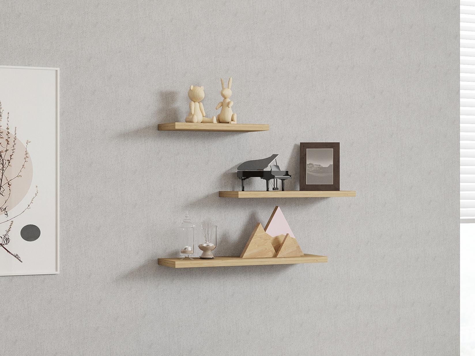 Hanah Home Leila полица за dzид, 3 парчиња, антрацит