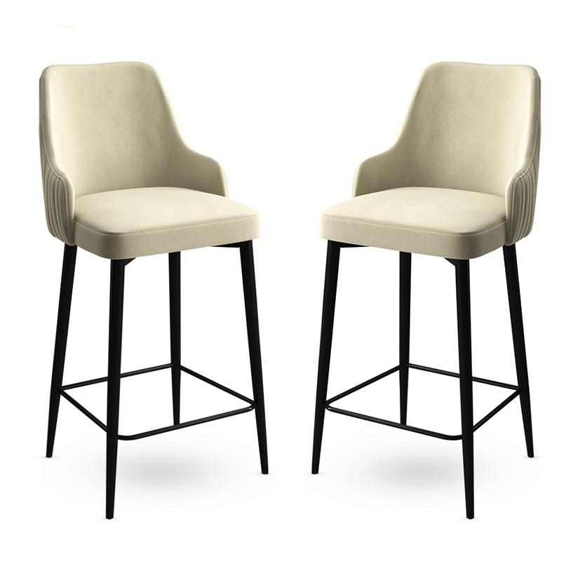 Hanah Home Комплет од 2 барски столчиња во црна боја