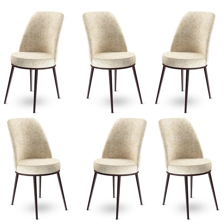 Комплет од 6 трпезариски столчиња Hanah Home, Декса, црна