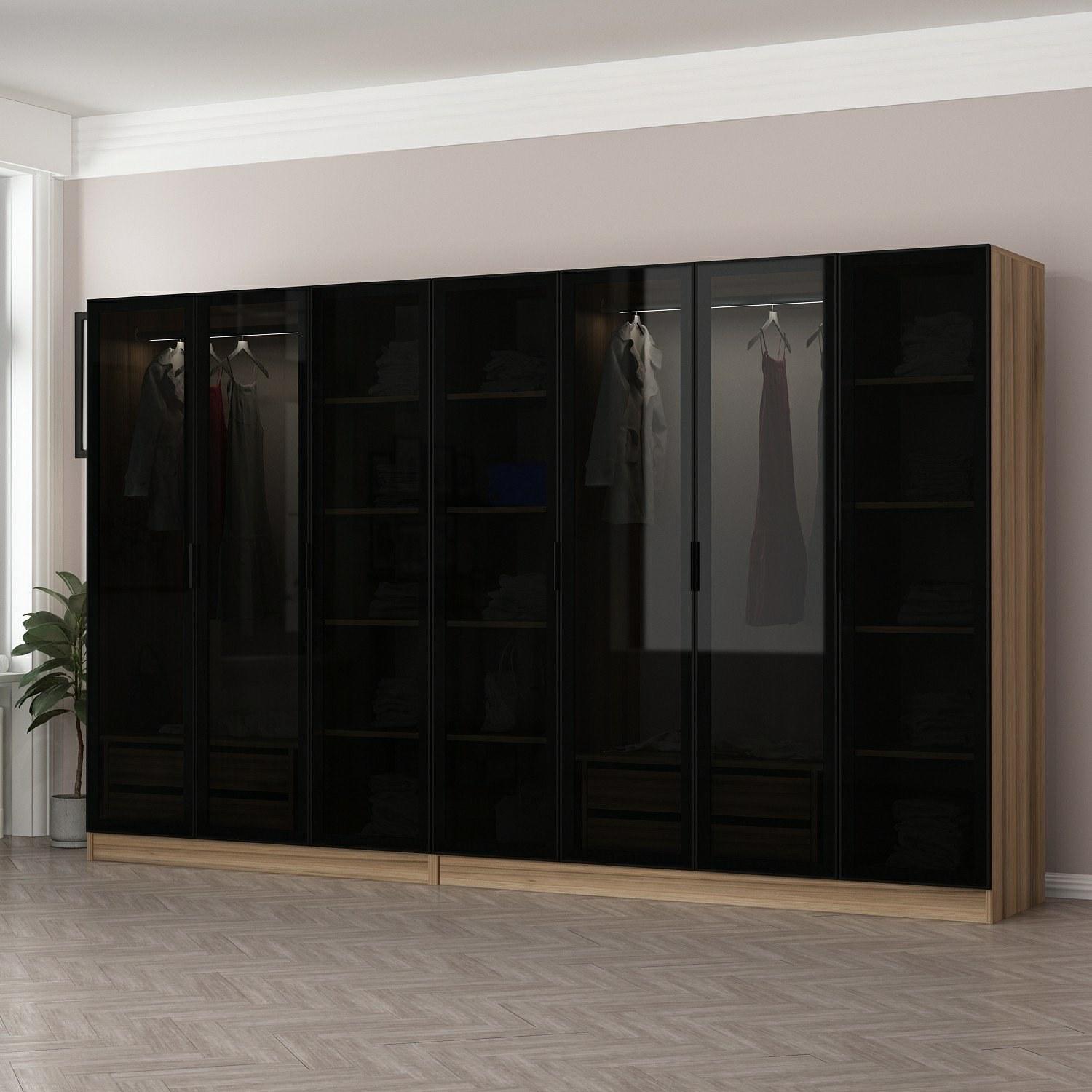 Гардеробер Hanah Home Кале 315x210x52 см Сива