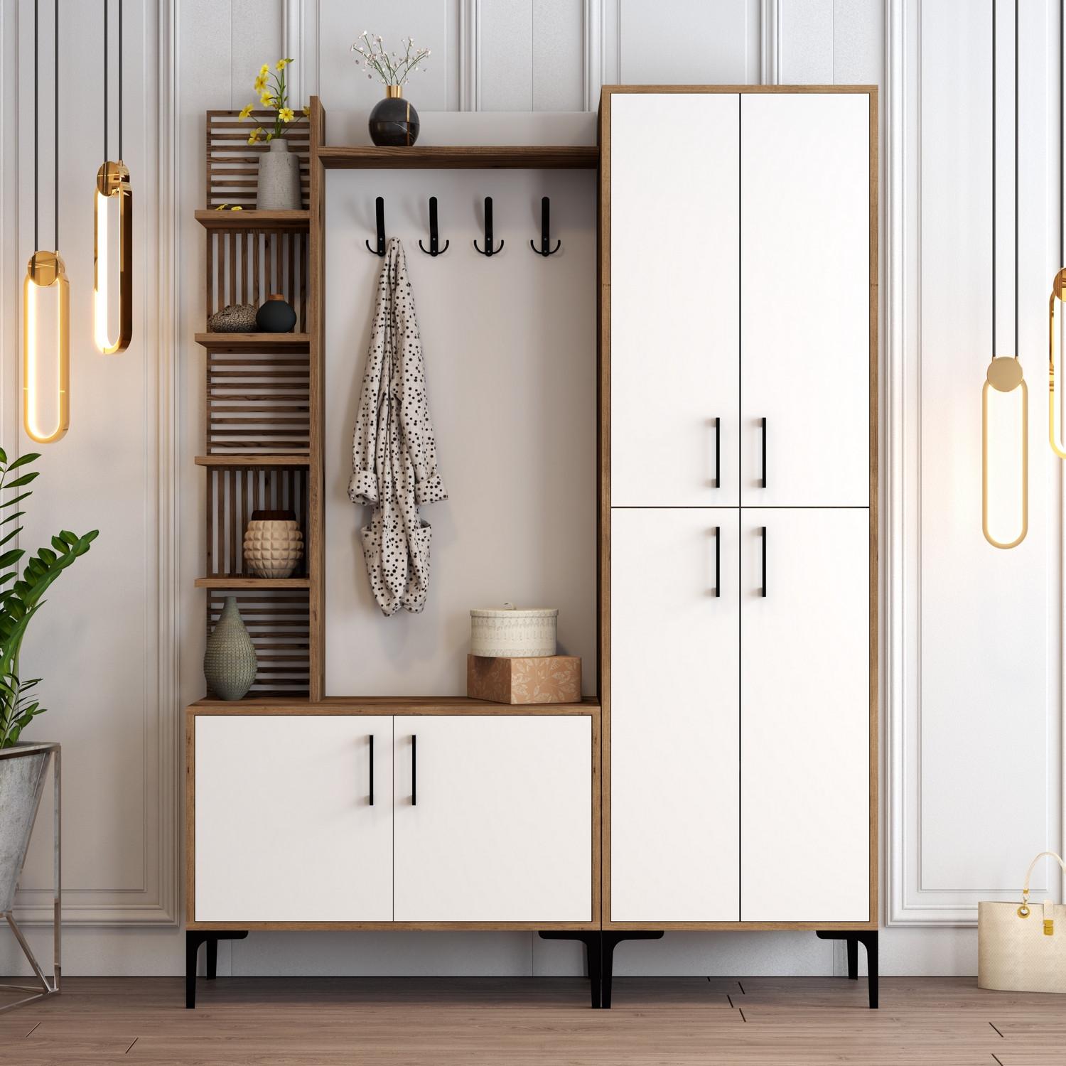 Полица за чевли Hanah Home Viyana DA со машна, кафеава