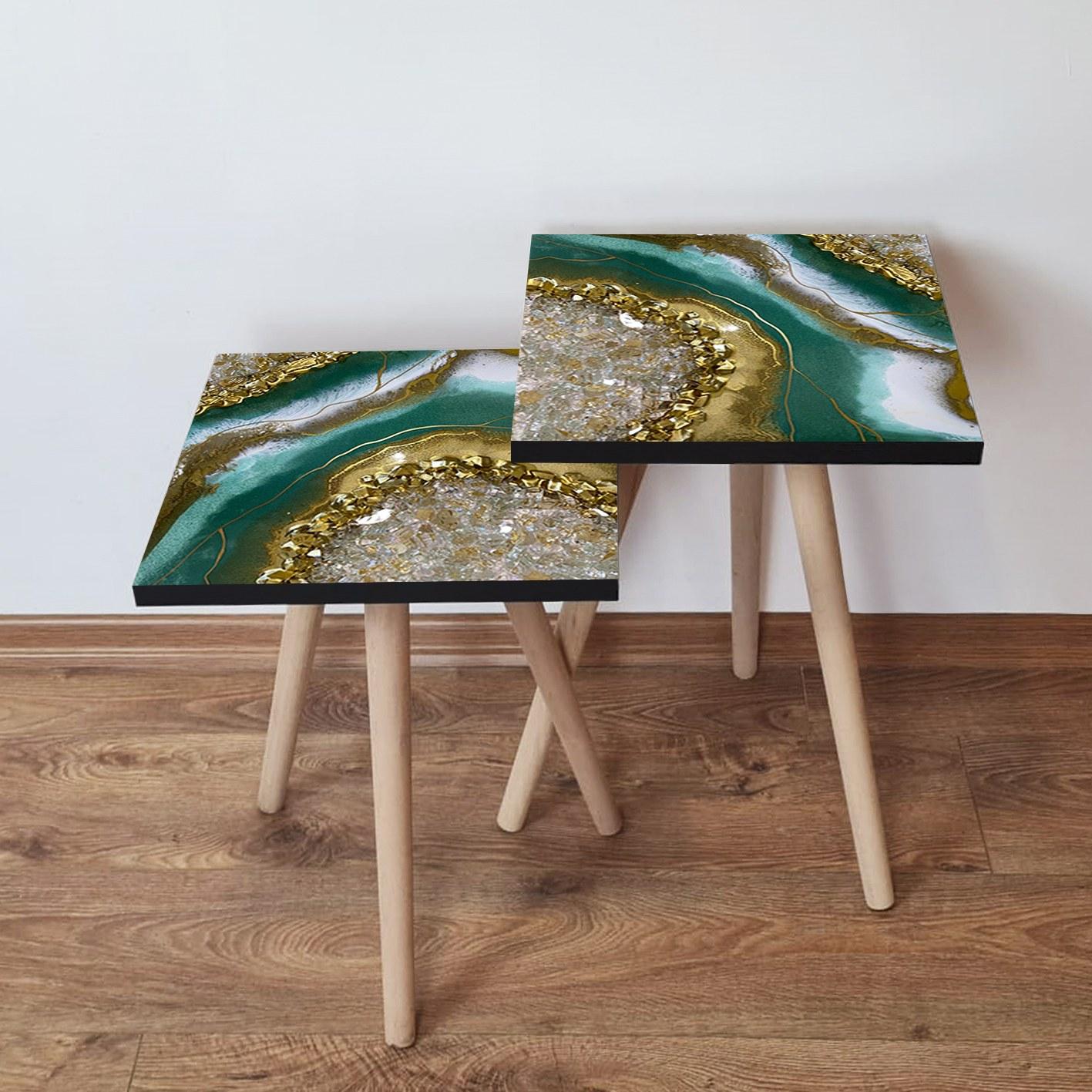 Hanah Home Комплет клуб маси, 2 парчиња Шарени