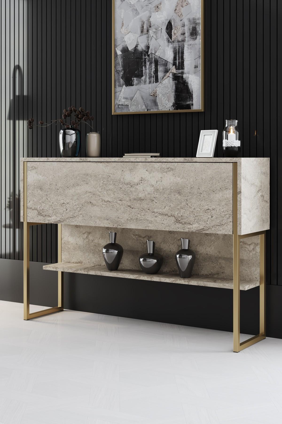 Хана Хоум Комода Лукс 120x80x30см Црна-Антрацит