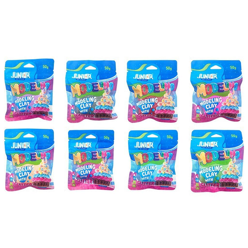 Маса за моделирање со светки Junior Modelino 50 г